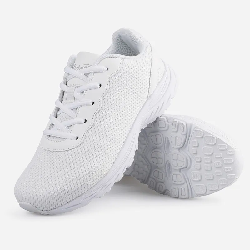 Knixmax Extra Wide Lightweight Men's Running Shoes for Flatfoot White Sport Shoes with Wide Toe Box