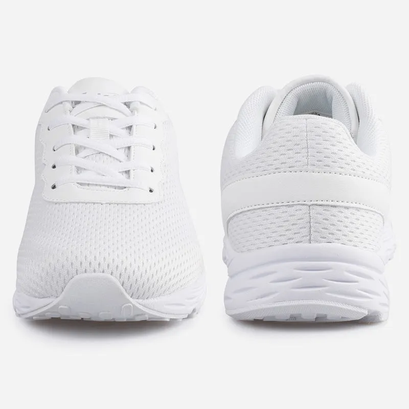 Knixmax Extra Wide Lightweight Men's Running Shoes for Flatfoot White Sport Shoes with Wide Toe Box