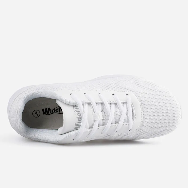 Knixmax Extra Wide Lightweight Men's Running Shoes for Flatfoot White Sport Shoes with Wide Toe Box