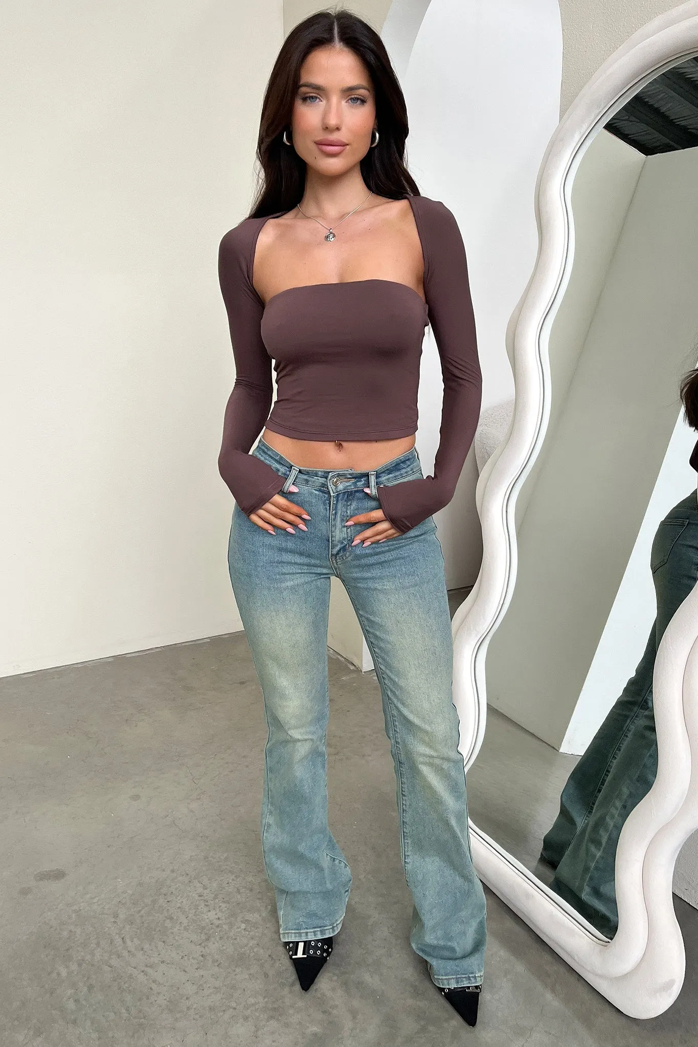 Krystal Top and Bolero - Brown