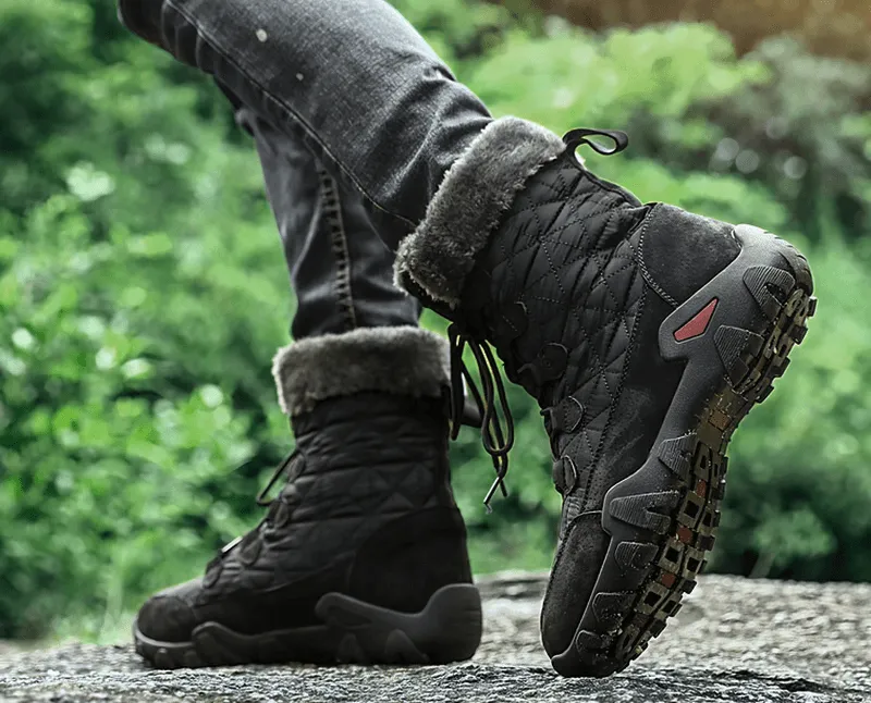 Lace-up Waterproof Non-slip Mid-Calf Snow Boots with Fur - SF0779