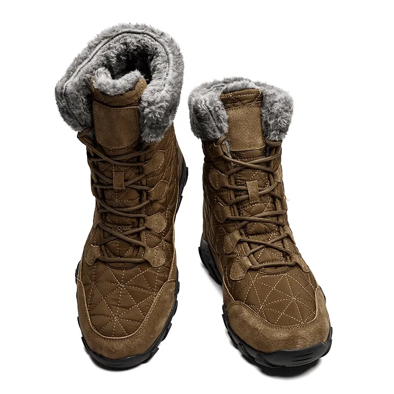 Lace-up Waterproof Non-slip Mid-Calf Snow Boots with Fur - SF0779