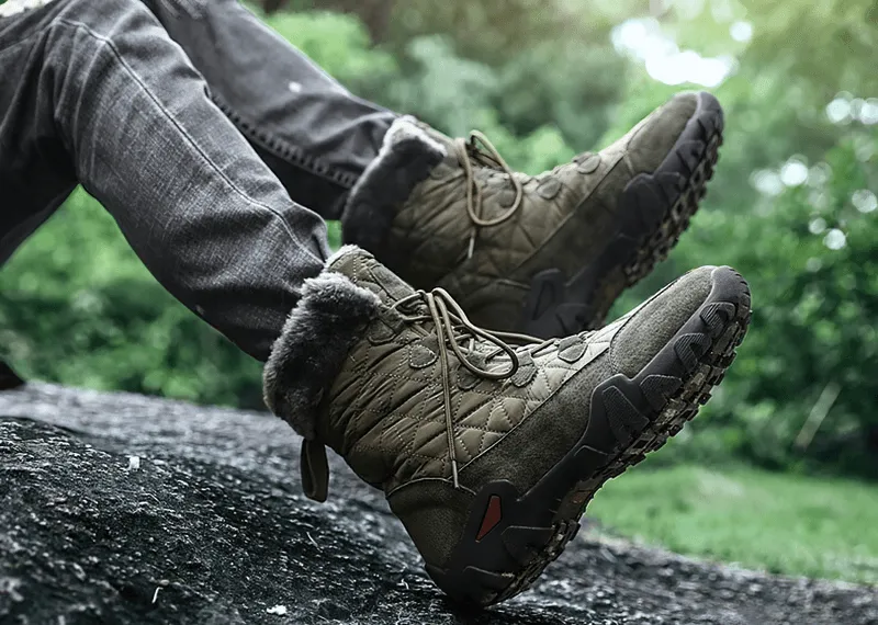 Lace-up Waterproof Non-slip Mid-Calf Snow Boots with Fur - SF0779