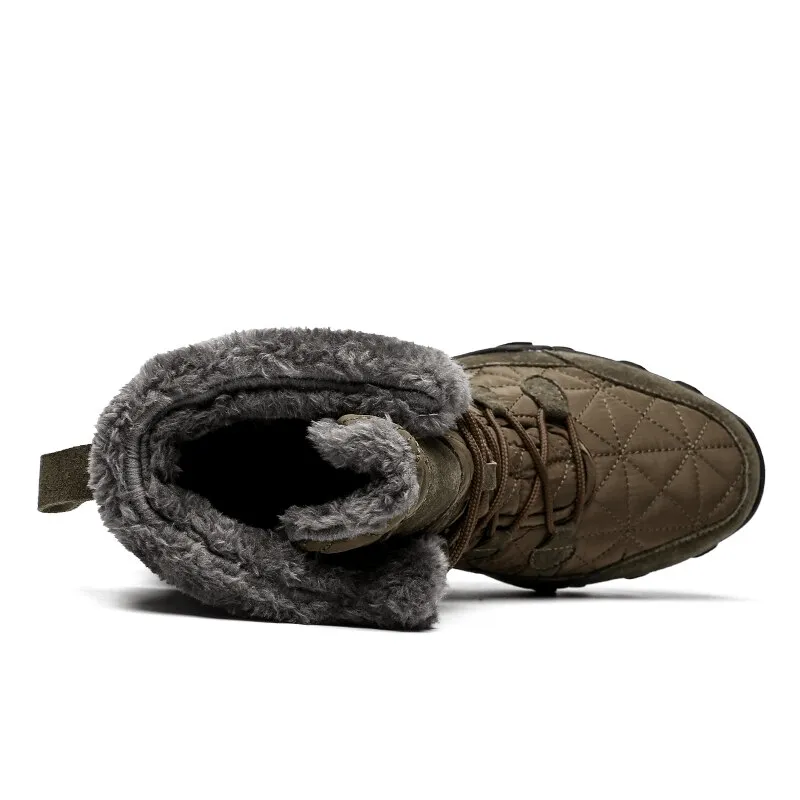 Lace-up Waterproof Non-slip Mid-Calf Snow Boots with Fur - SF0779