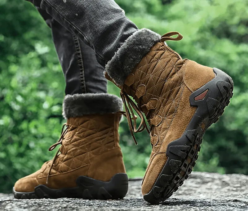 Lace-up Waterproof Non-slip Mid-Calf Snow Boots with Fur - SF0779