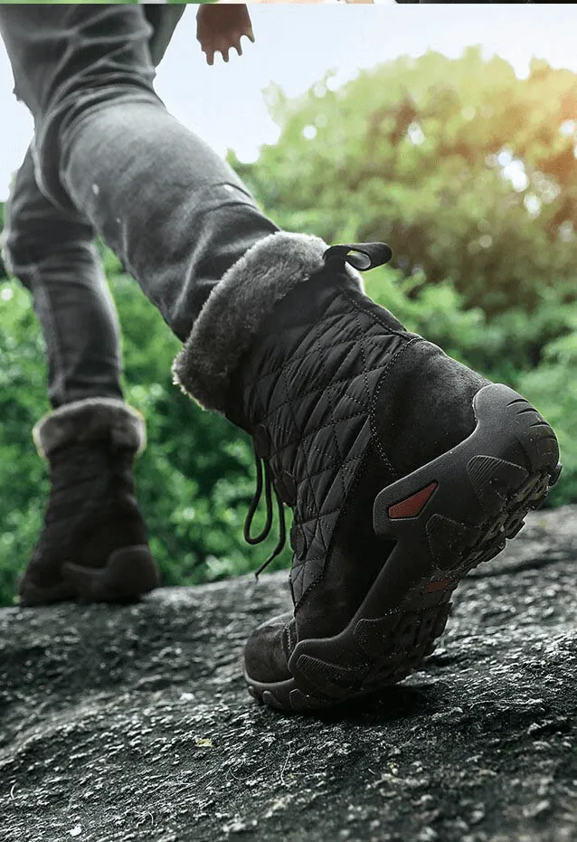 Lace-up Waterproof Non-slip Mid-Calf Snow Boots with Fur - SF0779