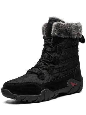 Lace-up Waterproof Non-slip Mid-Calf Snow Boots with Fur - SF0779