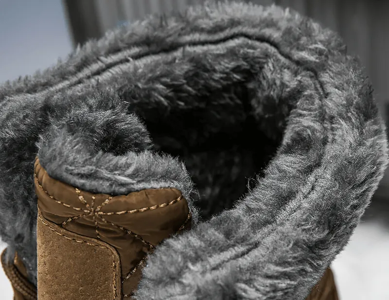 Lace-up Waterproof Non-slip Mid-Calf Snow Boots with Fur - SF0779