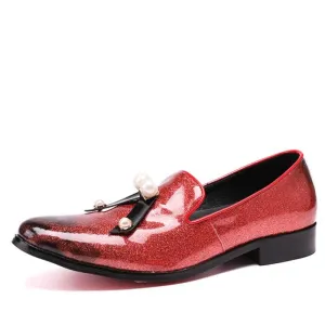Low Top Pointed Men Oxford Shoes with Decoration