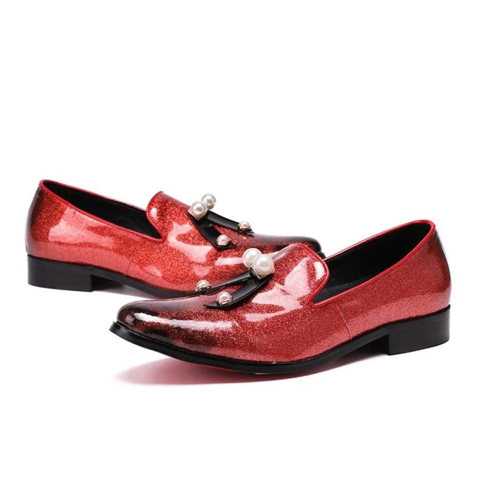 Low Top Pointed Men Oxford Shoes with Decoration