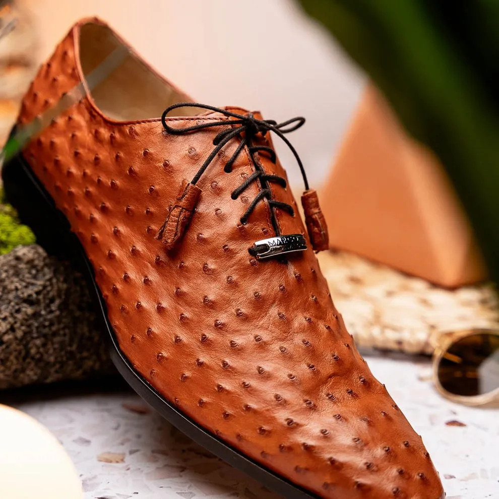 Marco Di Milano Criss Men's Shoes Exotic Ostrich Quill Dress Oxfords (MDM1073)