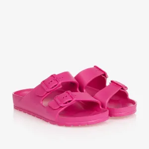 Mayoral Double Strap Slide Sandals in Fuchsia