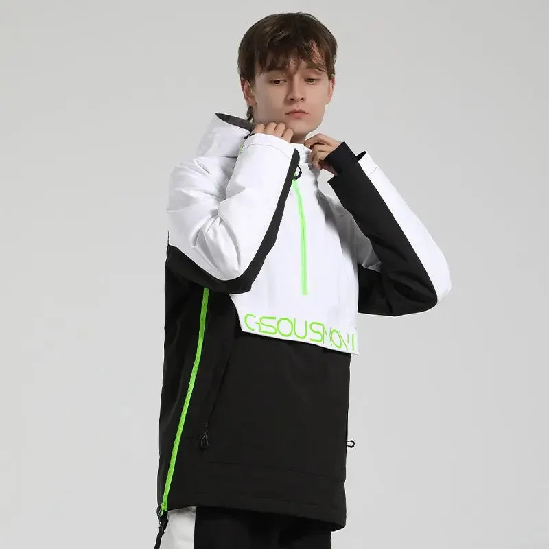 Men Insulated Snowboard Ski Anorak Hoodie