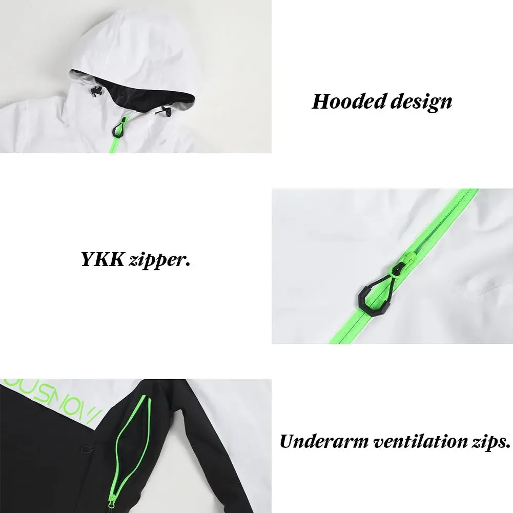 Men Insulated Snowboard Ski Anorak Hoodie