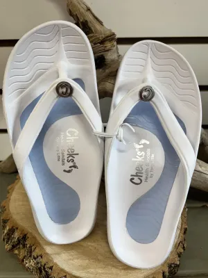 NEW Tony Little Cheeks White Health Sandals with Gel Footbeds - Size US 8M