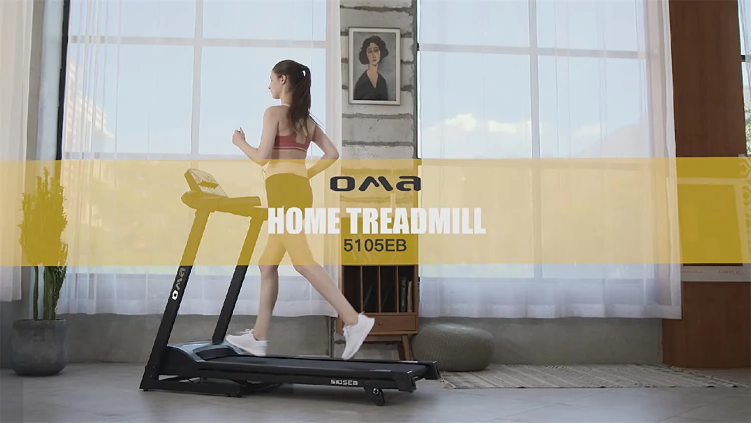 OMA Treadmills for Home 5108EB 1012EB with Max 2.25 HP 300 LBS Capacity Folding Treadmill for Running and Walking Jogging Exercise with 36 Preset Programs, Tracking Pulse, Calories