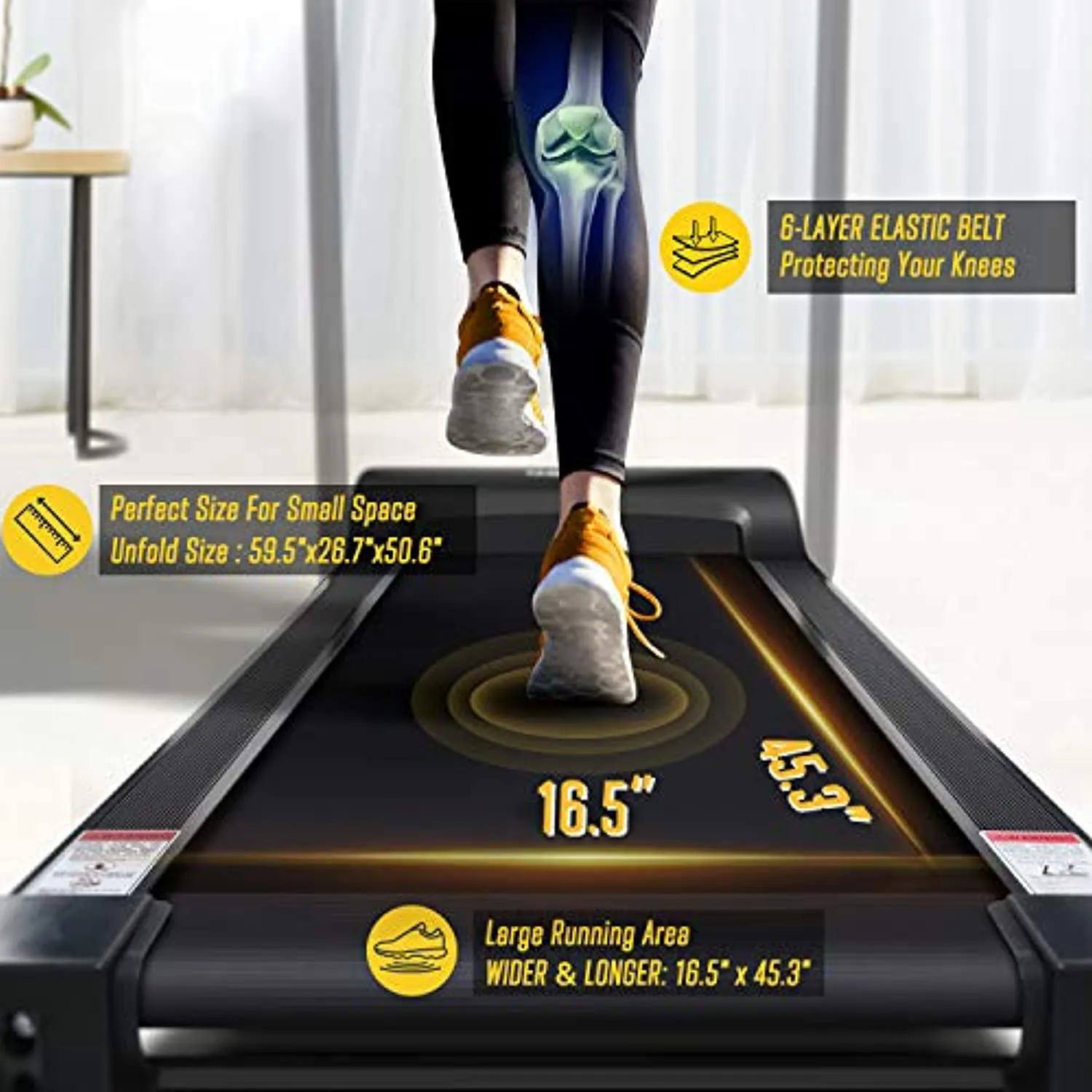 OMA Treadmills for Home 5108EB 1012EB with Max 2.25 HP 300 LBS Capacity Folding Treadmill for Running and Walking Jogging Exercise with 36 Preset Programs, Tracking Pulse, Calories