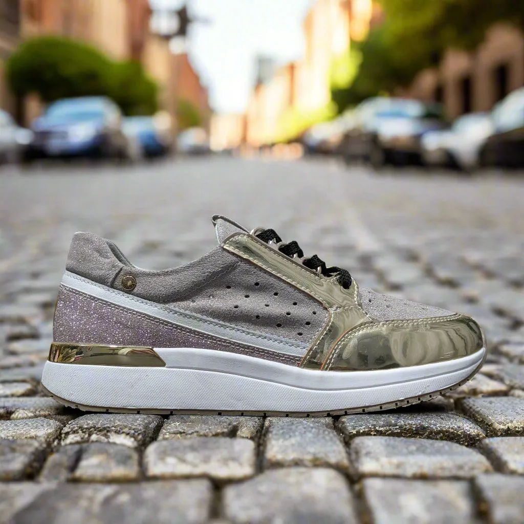 Patrizio Gold Glitz Trainers Size UK 6 / EU 39 / US 8