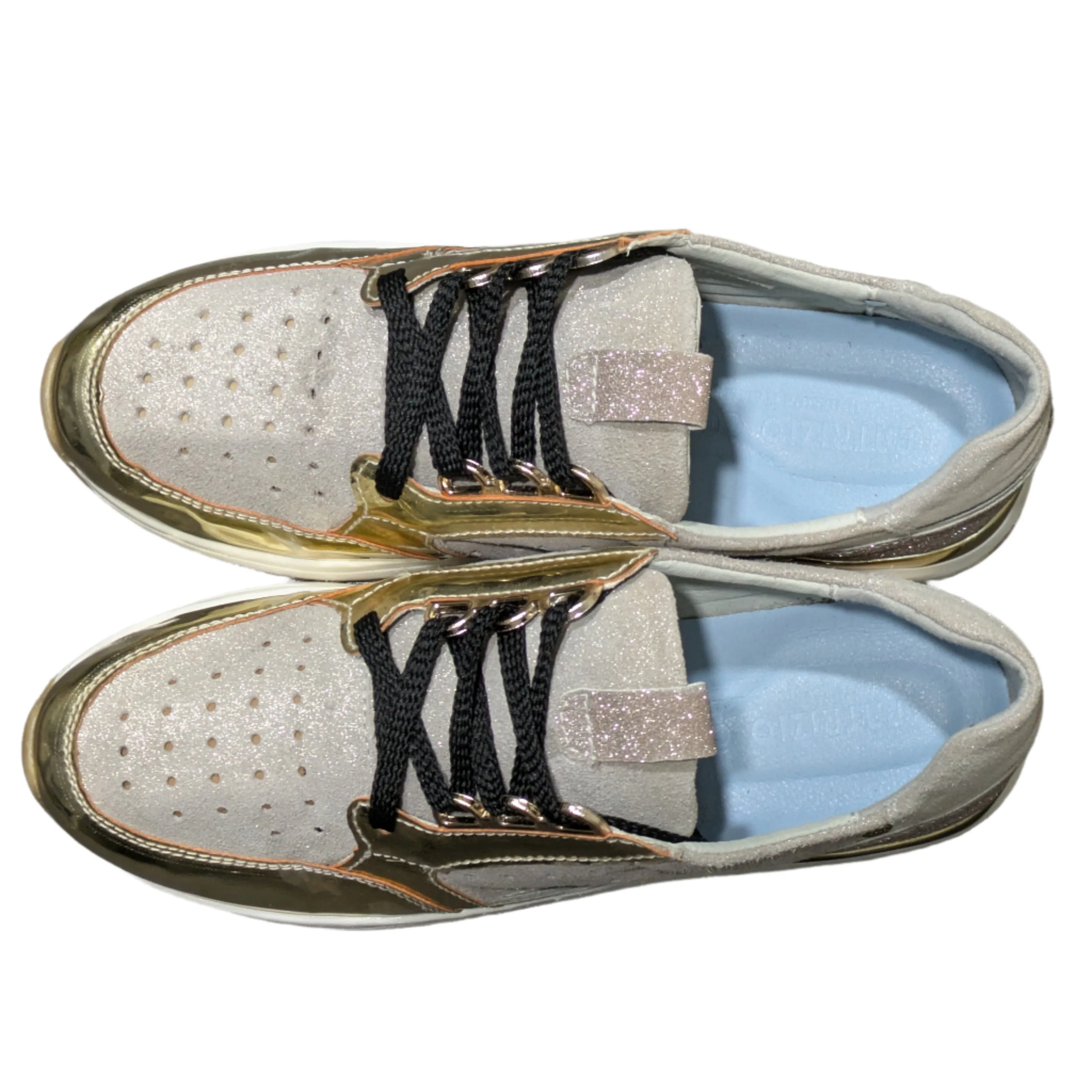 Patrizio Gold Glitz Trainers Size UK 6 / EU 39 / US 8