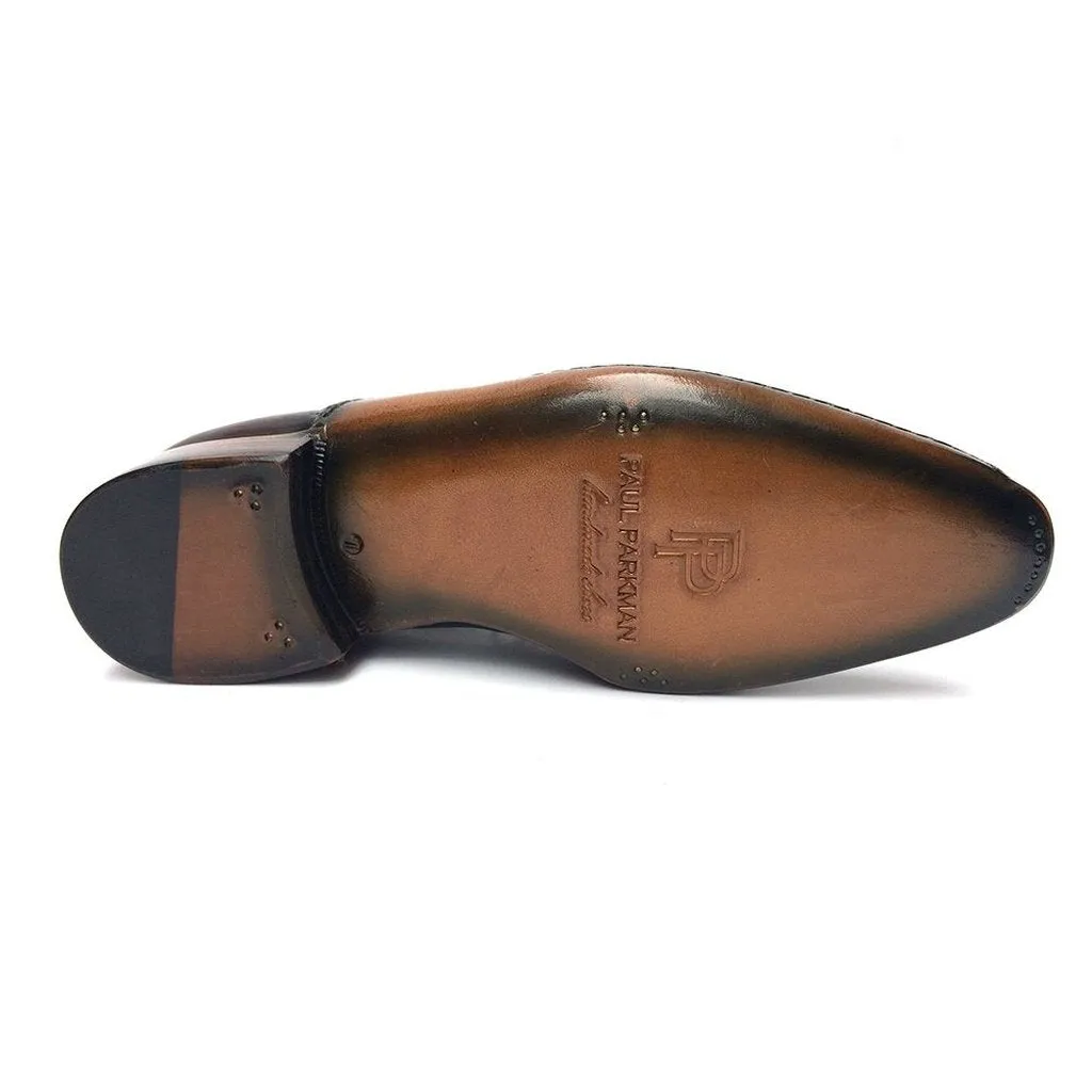 Paul Parkman Green & Purple Handmade Oxfords (ID#OPK215C)