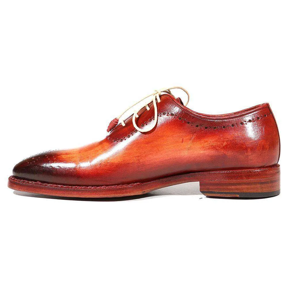 Paul Parkman Handmade Designer Shoes Men's Designer Shoes Medallion Toe Reddish Camel Oxfords (PM3013)