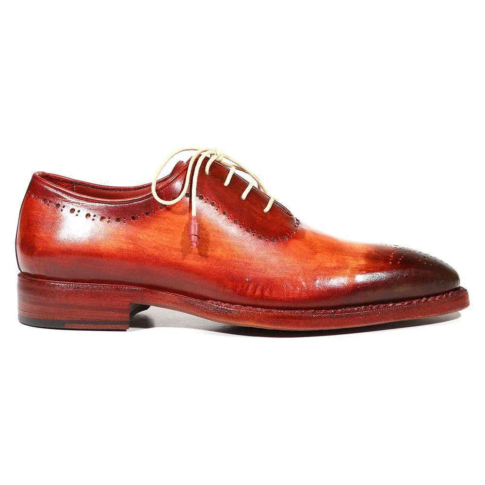 Paul Parkman Handmade Designer Shoes Men's Designer Shoes Medallion Toe Reddish Camel Oxfords (PM3013)