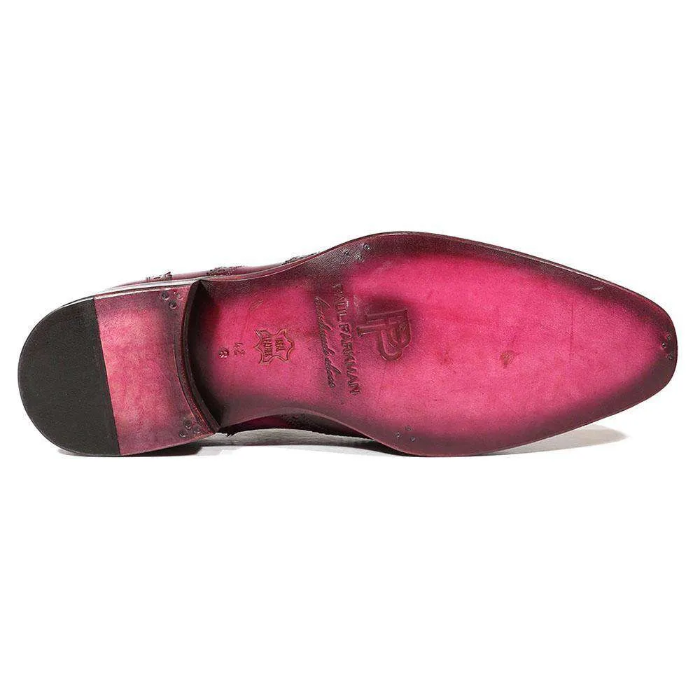 Paul Parkman Handmade Designer Shoes Men's Designer Shoes Wingtip Hand-Painted Lilac Oxfords (PM3012)