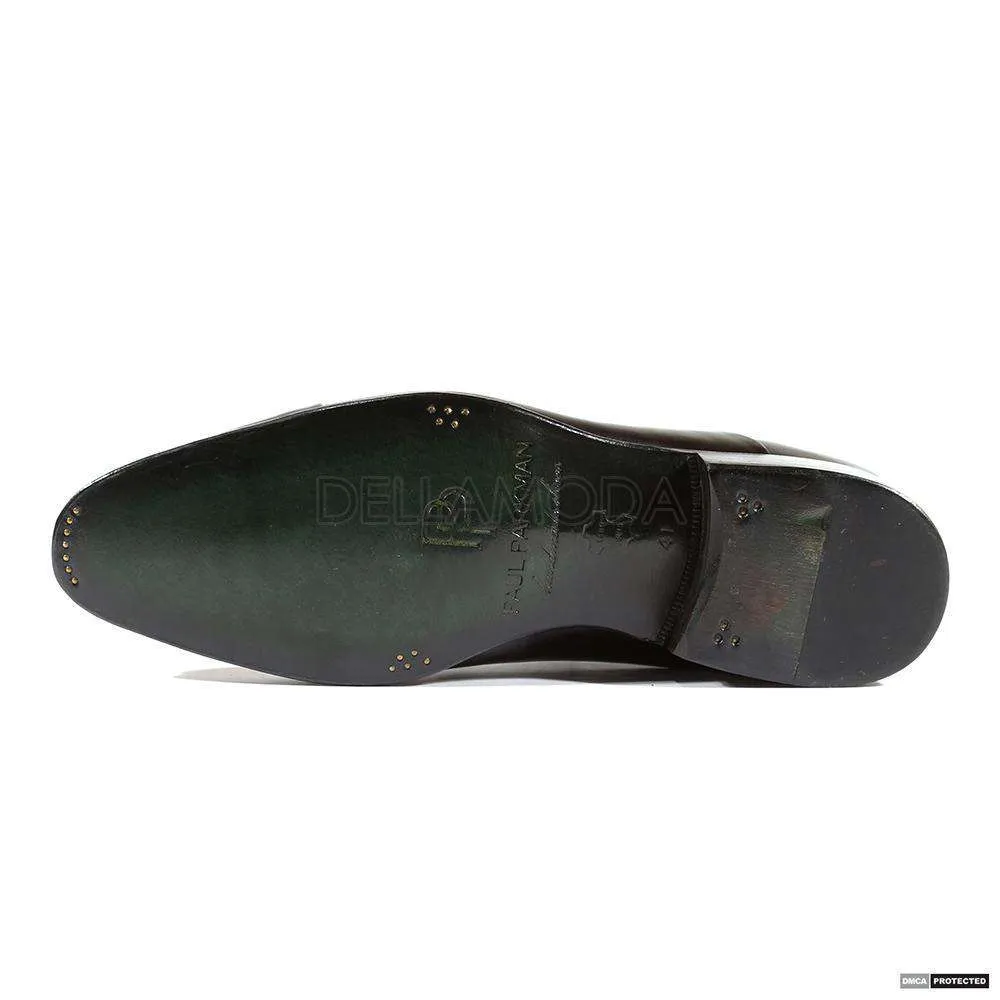 Paul Parkman Handmade Designer Shoes Men's Handmade Captoe Black & Gray Oxfords (PM1105)
