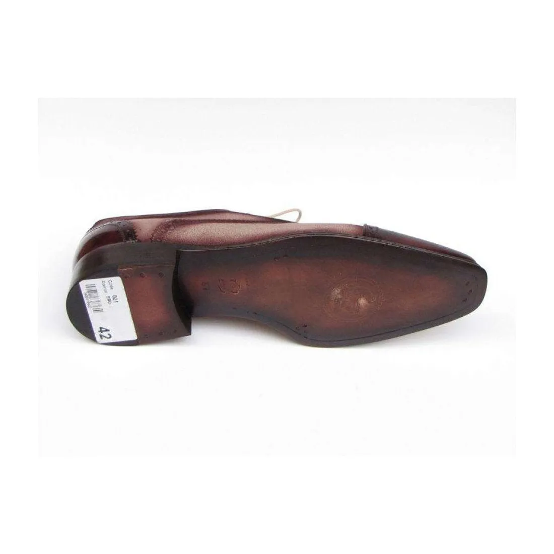 Paul Parkman Handmade Designer Shoes Men's Handmade Designer Shoes Captoe Burgundy Beige Oxfords (PM5221)