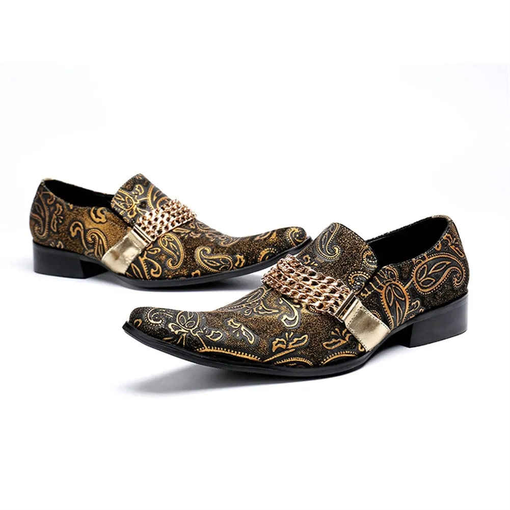 Pointed Low Top Men Oxford Shoes with Decoration