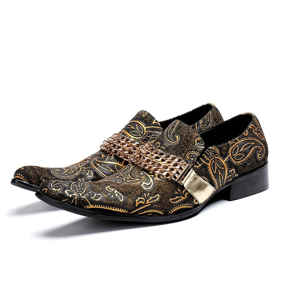 Pointed Low Top Men Oxford Shoes with Decoration