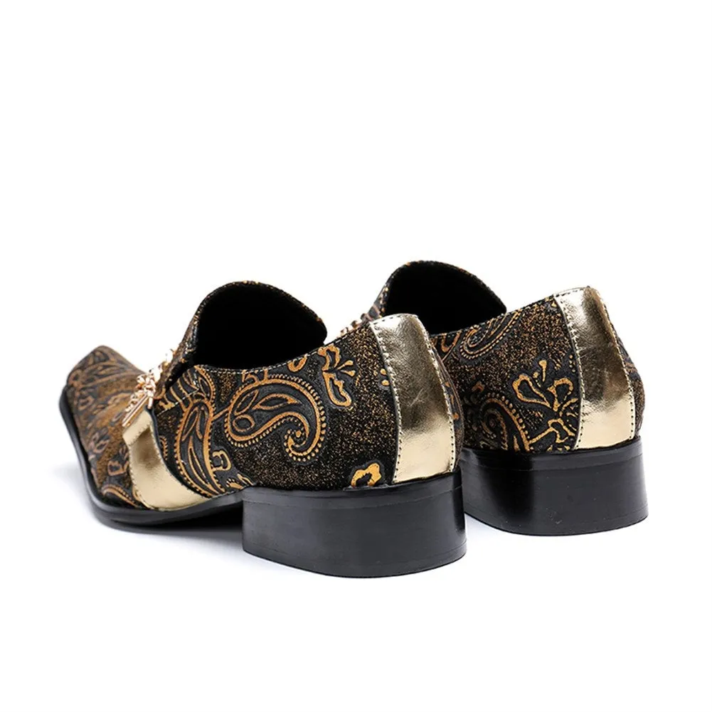 Pointed Low Top Men Oxford Shoes with Decoration