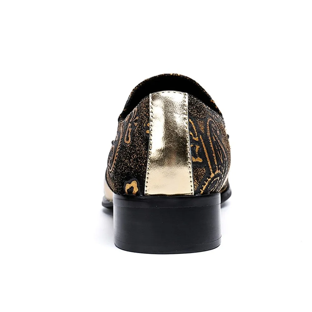 Pointed Low Top Men Oxford Shoes with Decoration