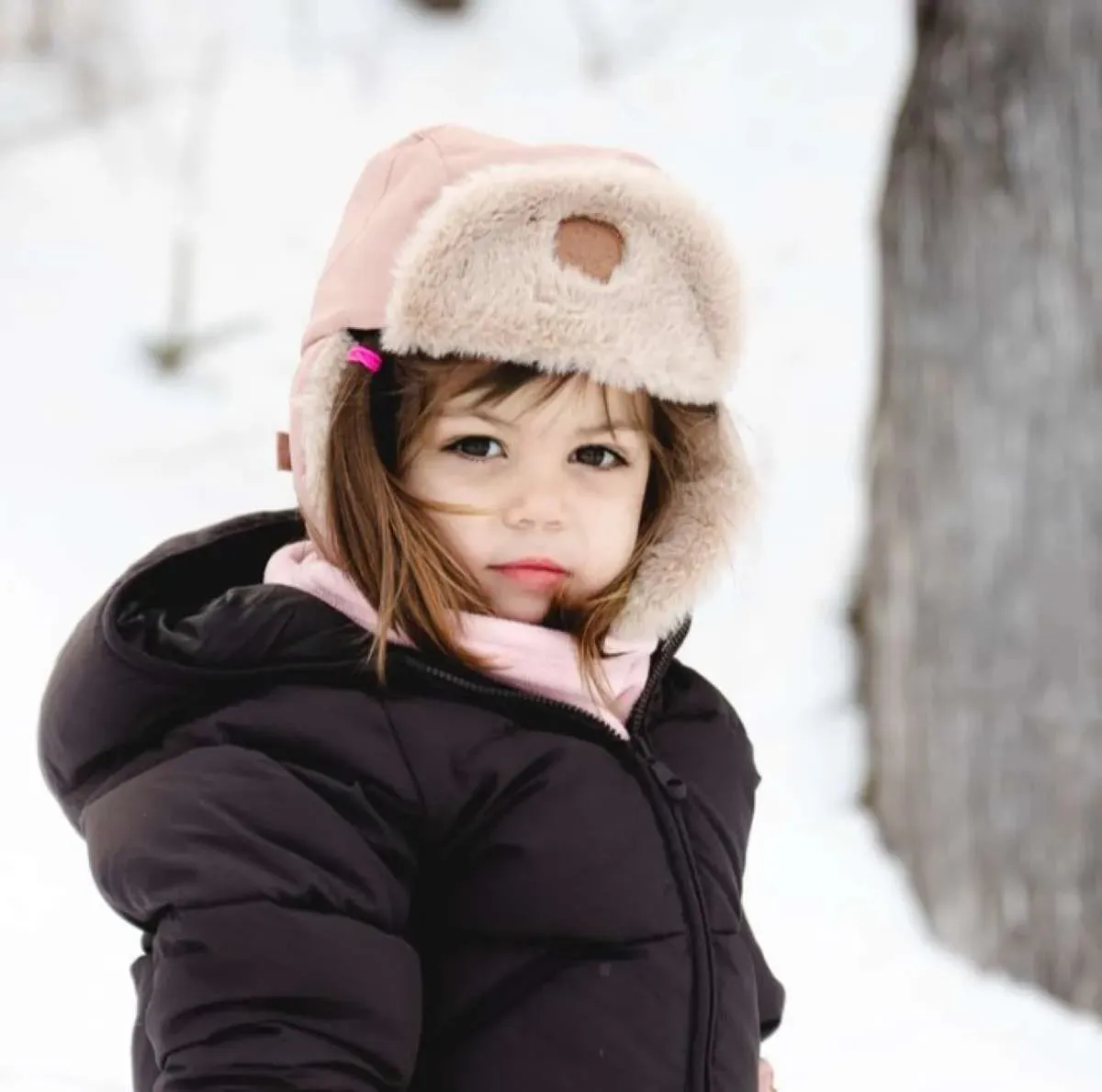 Sage/ Dusty Rose /Blue Waterproof Trapper Hats Calikids