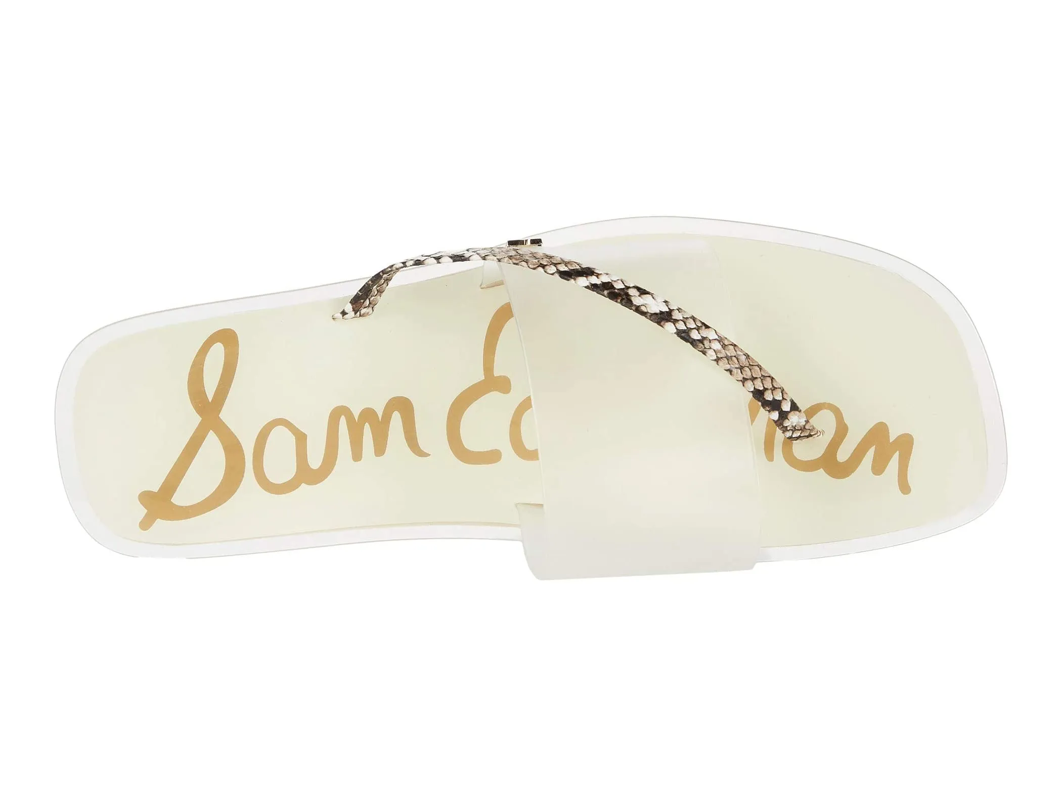 Sam Edelman Luciana Thong Slide Sandals Black White Rhinestone Flat Sandal