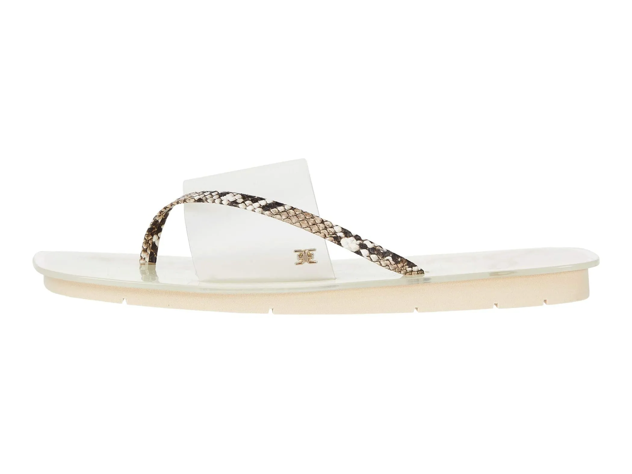 Sam Edelman Luciana Thong Slide Sandals Black White Rhinestone Flat Sandal