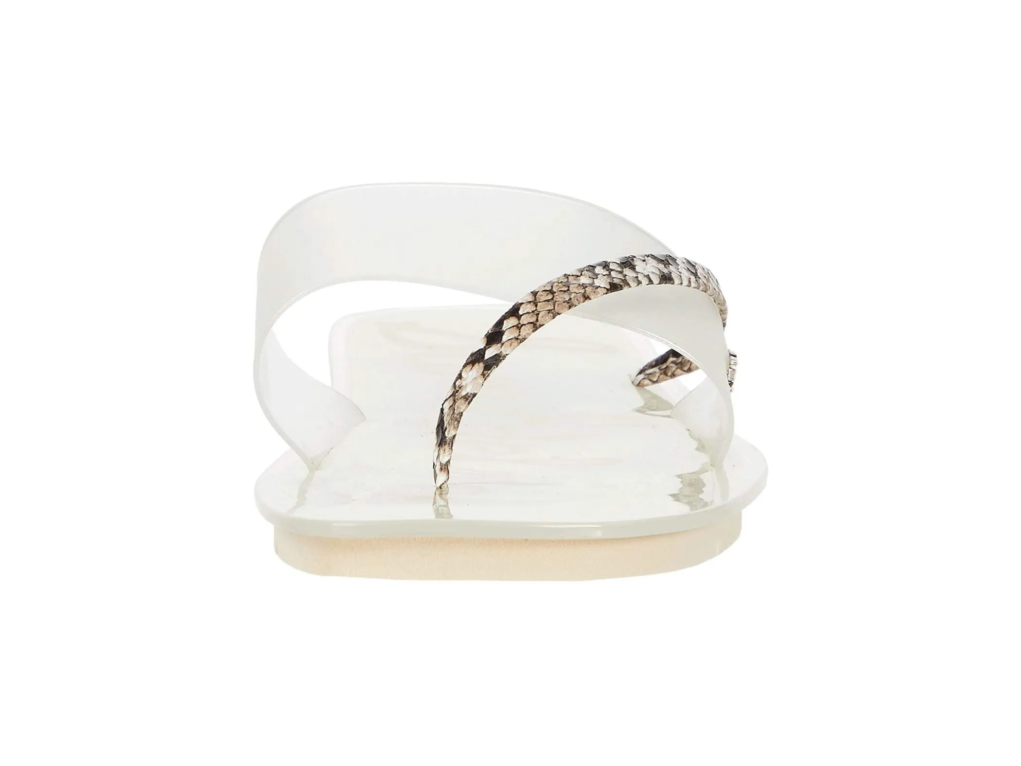 Sam Edelman Luciana Thong Slide Sandals Black White Rhinestone Flat Sandal