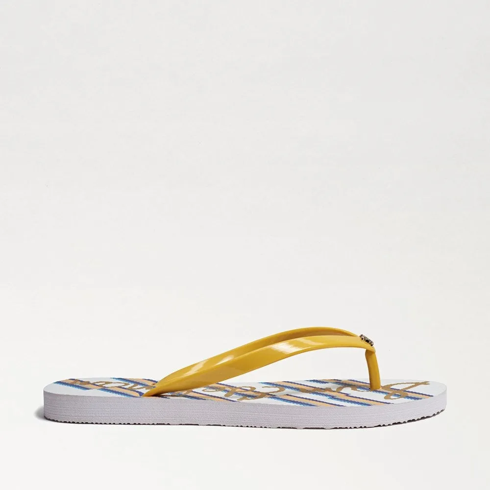 Sam Edelman Skye Navy Orange Multi Fashion Slip On Casual Flip Flop Sandals