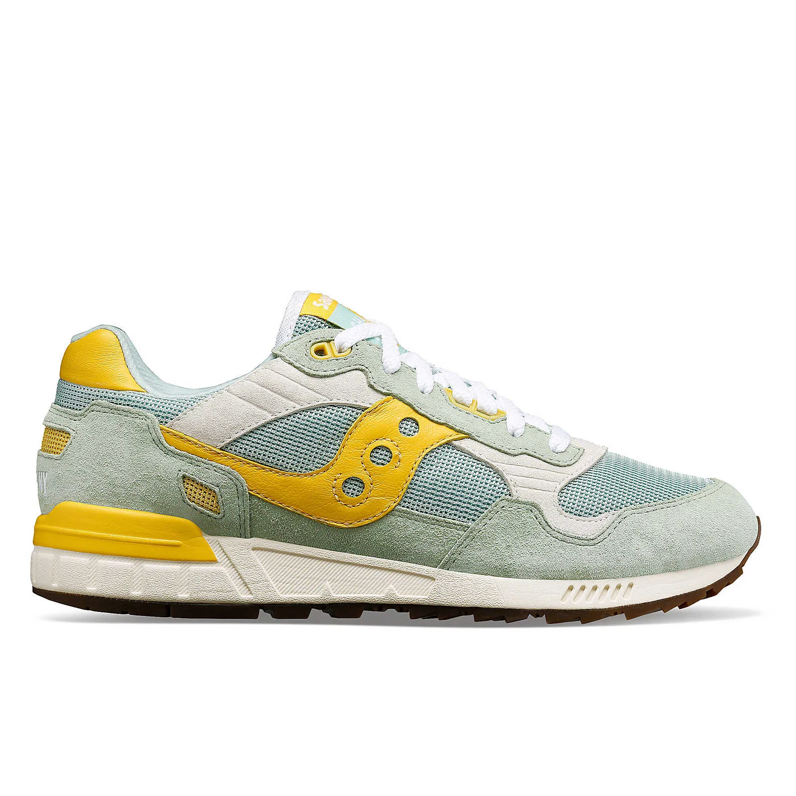 Saucony Unisex Shadow 5000 Trainers - Mint / Yellow
