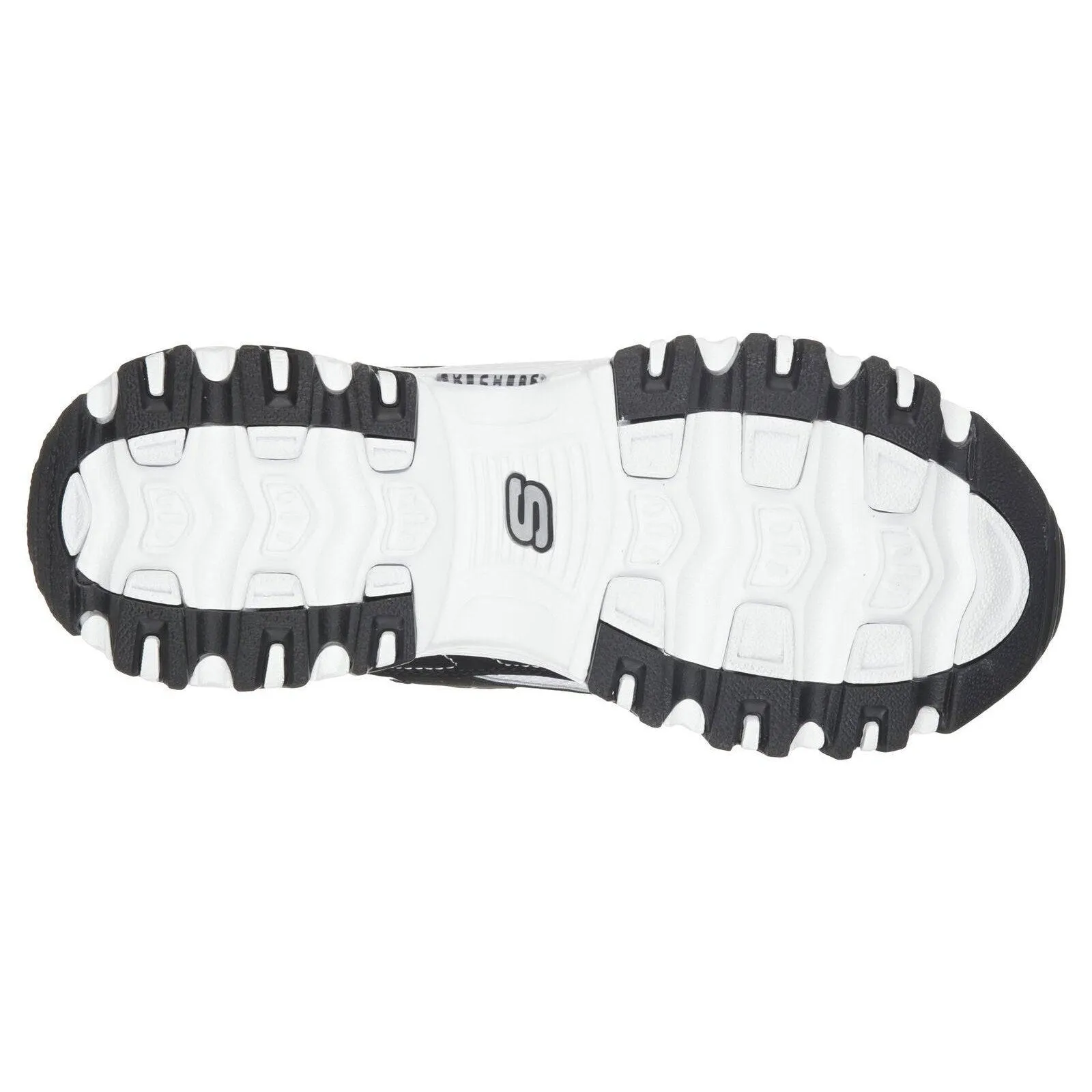 Skechers 11930 D'Lites Black White Lace Up Platform Trainers