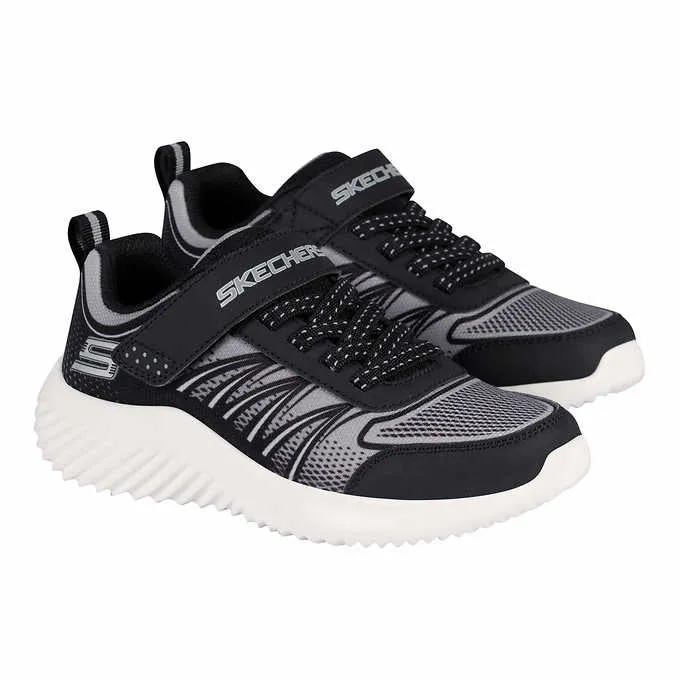 Skechers Bounders Child Kids Boys Tennis Shoe - Easy On/Off - Black/Gray
