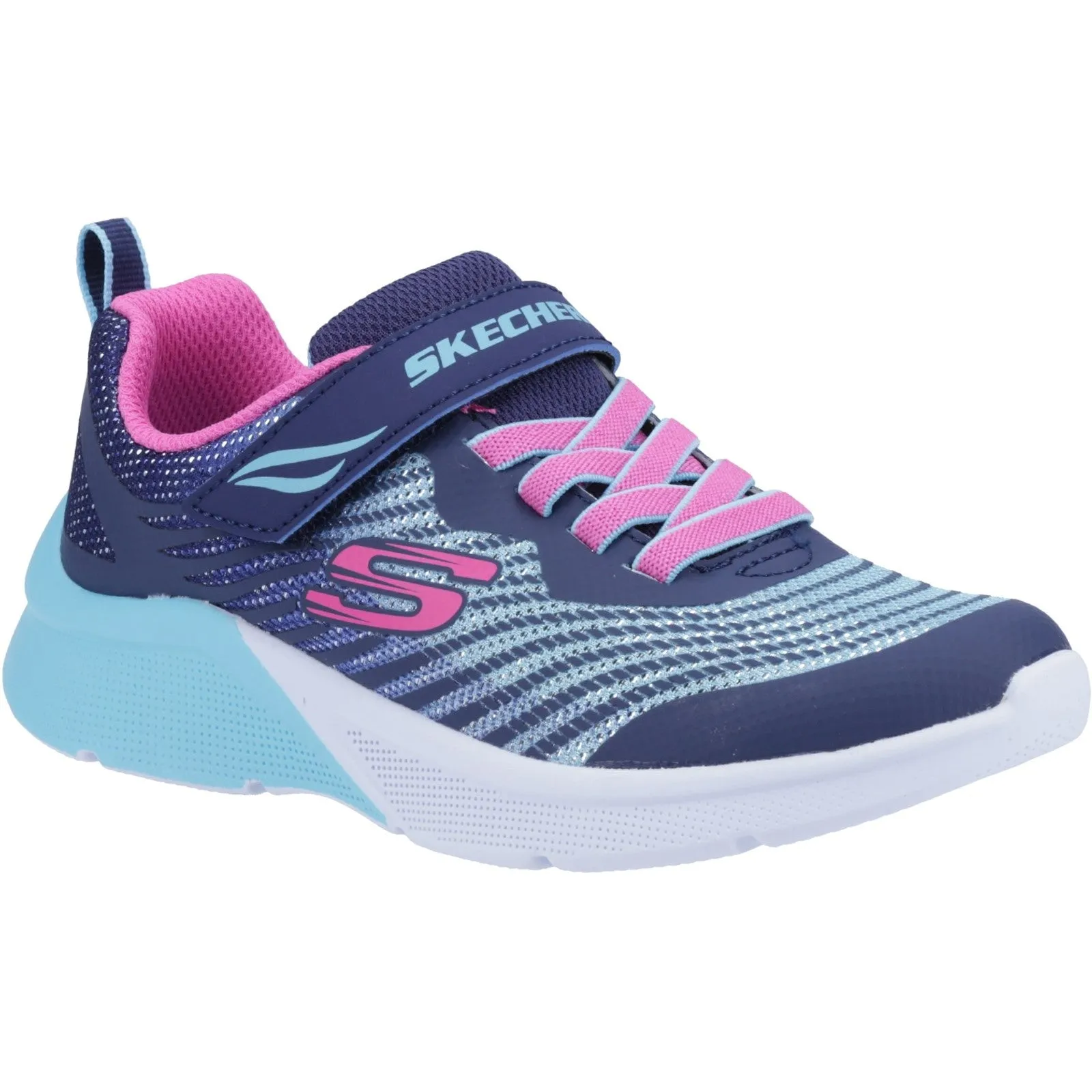 Skechers Girls Microspec Rejoice Racer Trainers - Navy
