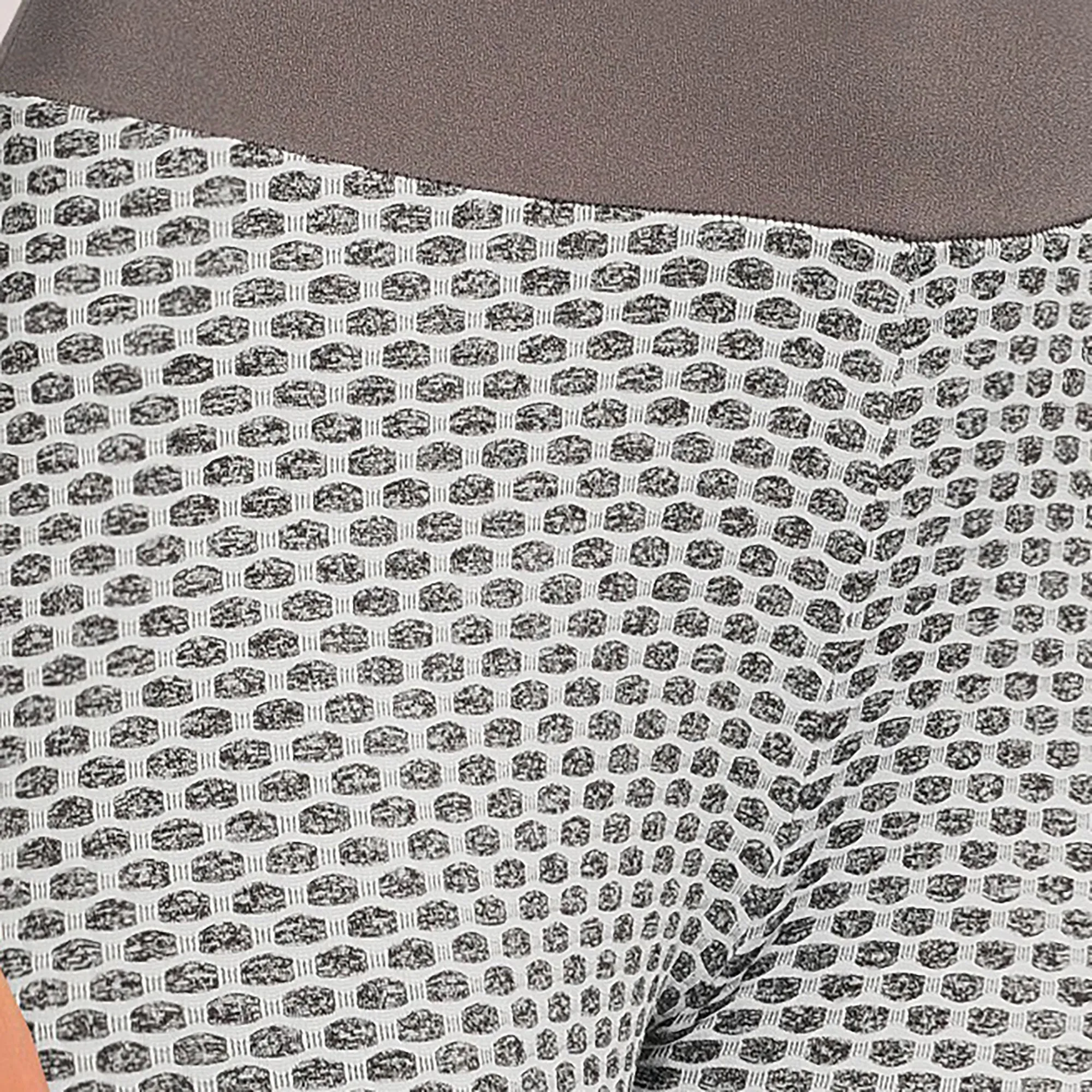 SOBEYO Legging Solid High Waisted Bubble Stretchable Fabric Gray