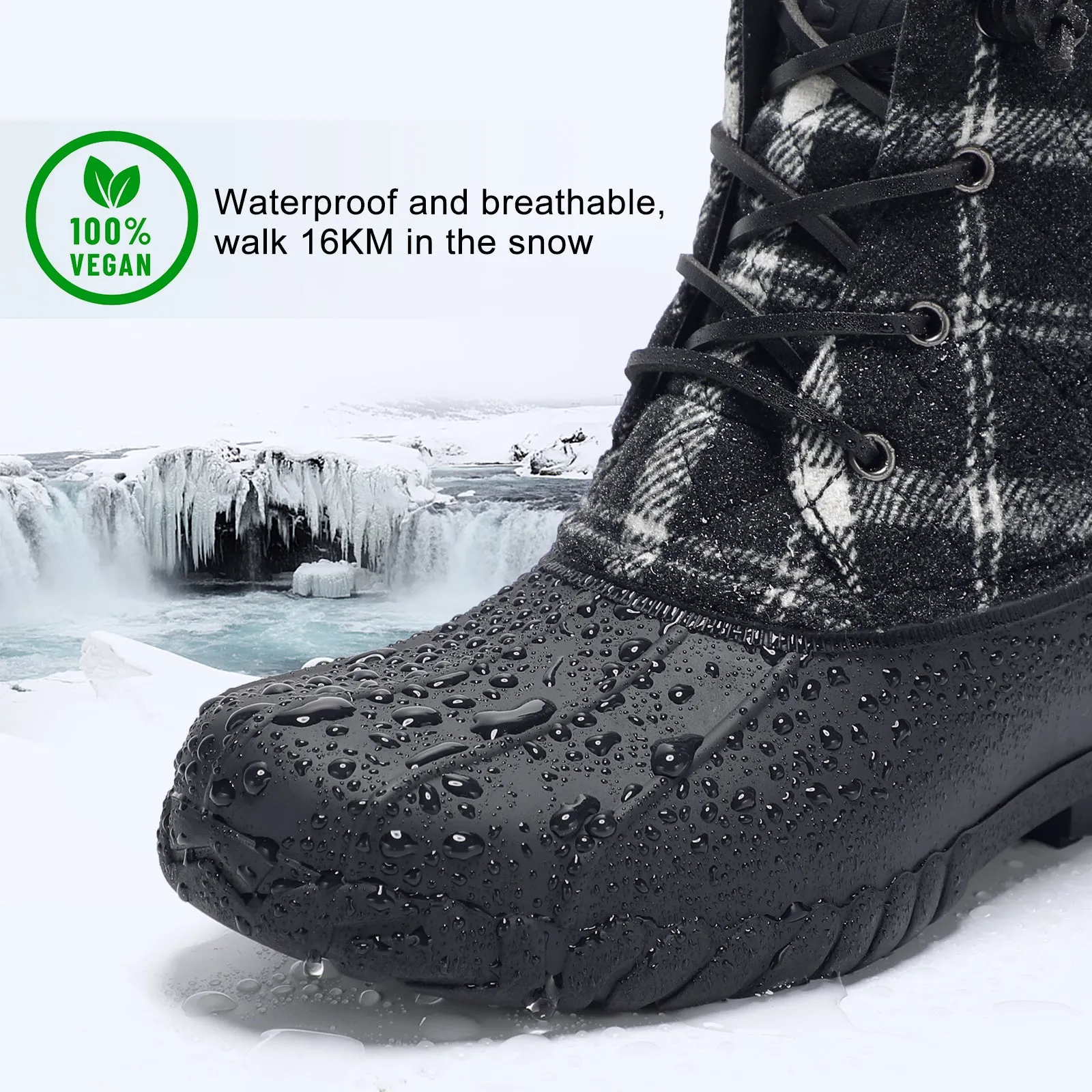 STQ Duck Boots for Women Waterproof Winter Boots Quilted Snow Boots