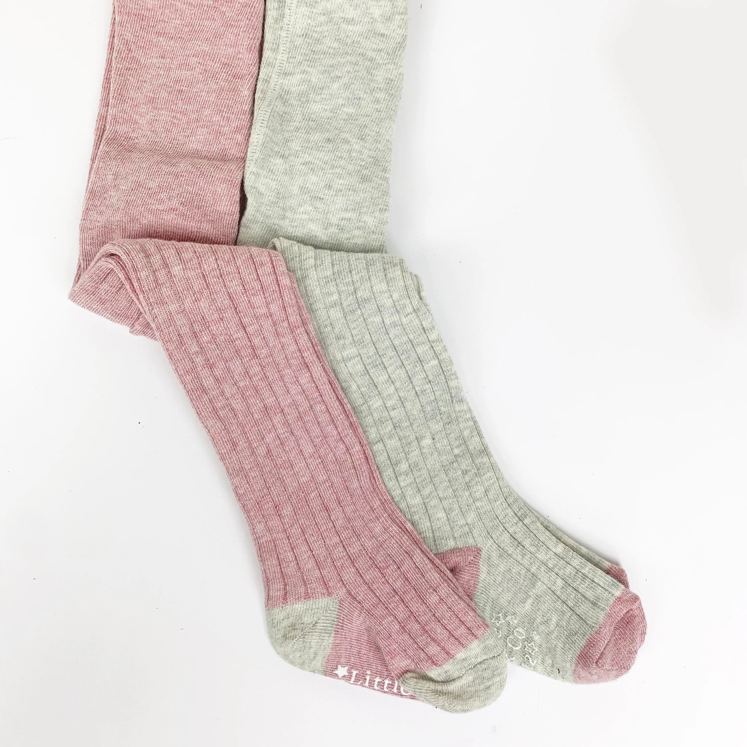 Tights Gift Set - Non-Slip, Ribbed Baby and Toddler Tights - 2 Pack