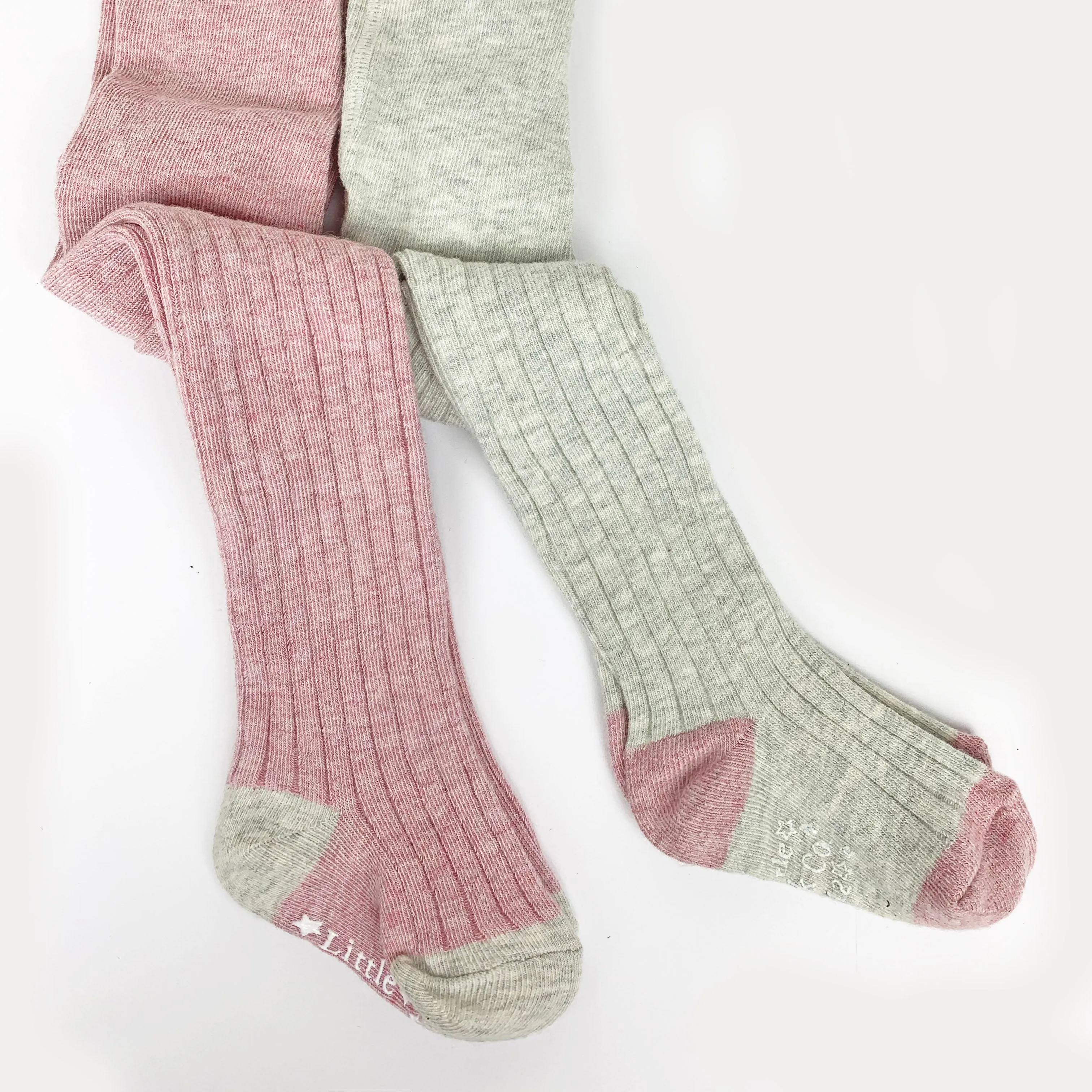 Tights Gift Set - Non-Slip, Ribbed Baby and Toddler Tights - 2 Pack
