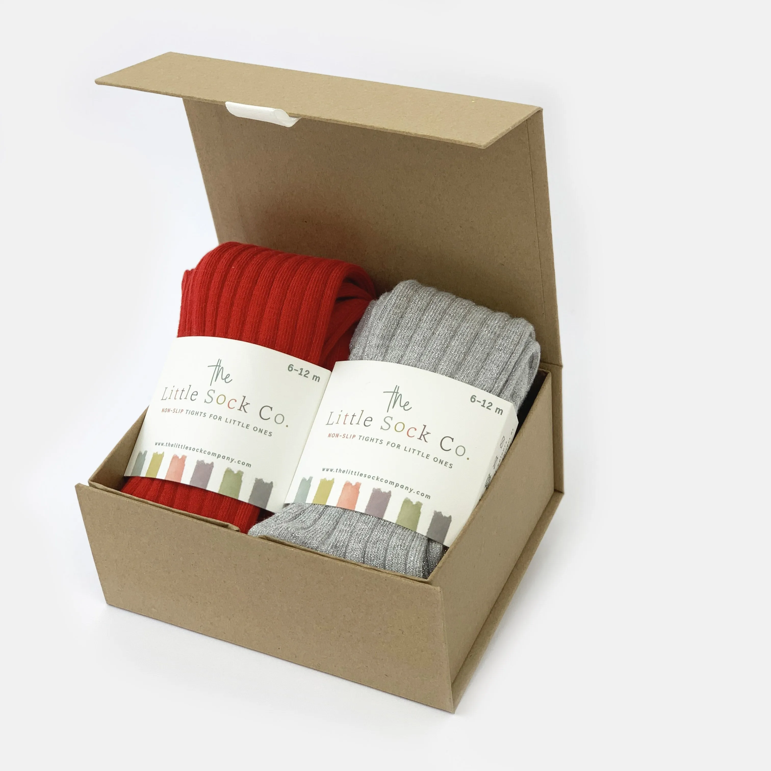 Tights Gift Set - Non-Slip, Ribbed Baby and Toddler Tights - 2 Pack
