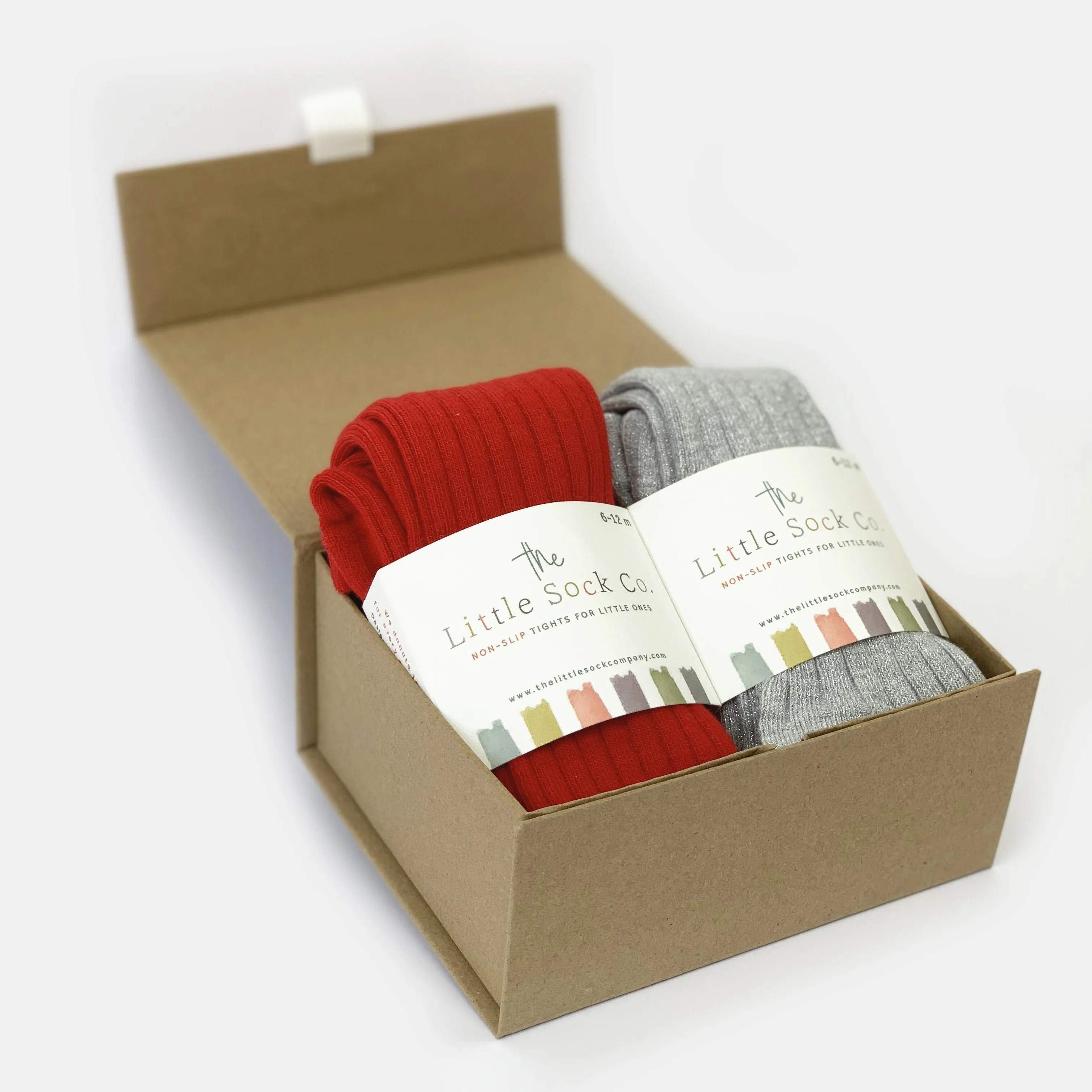 Tights Gift Set - Non-Slip, Ribbed Baby and Toddler Tights - 2 Pack