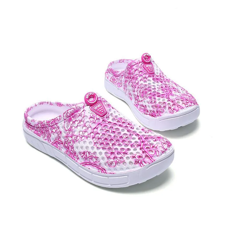 Women summer beach flower printed antiskid comfortable slide sandals