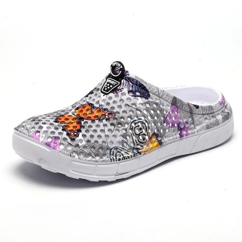 Women summer beach flower printed antiskid comfortable slide sandals